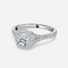 2 carat cushion halo engagement ring