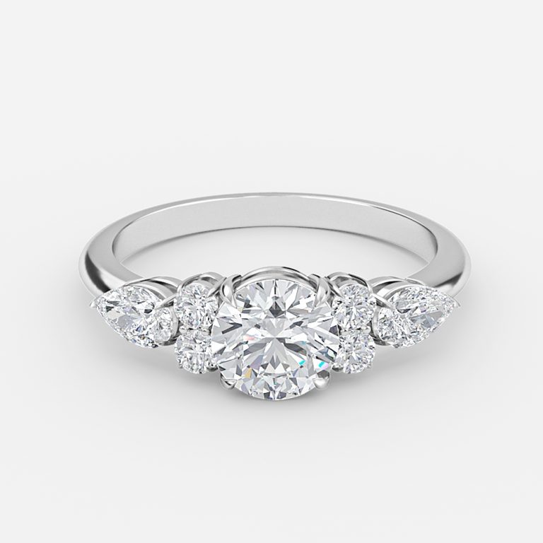 3 stone unique round diamond rings
