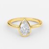 bezel set pear diamond ring