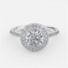 circle diamond ring with halo 1ct