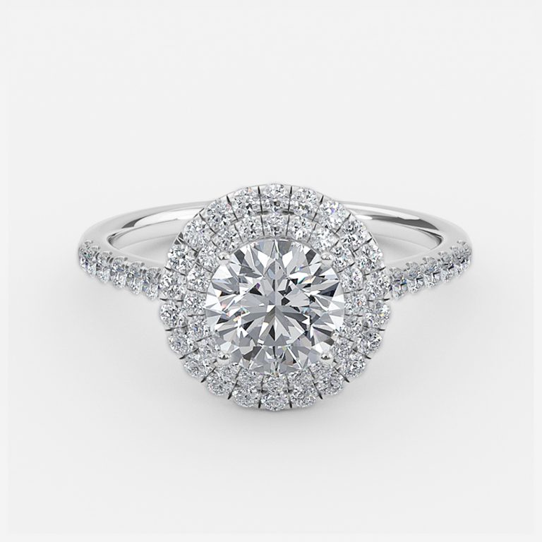circle diamond ring with halo 1ct