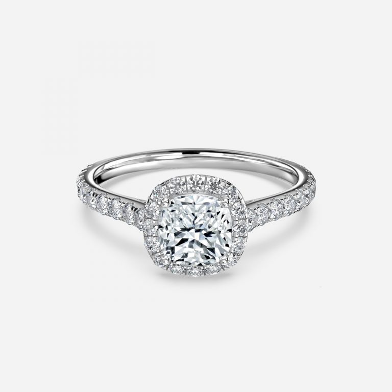 cushion cut halo ring