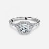 cushion cut with halo engagement rings