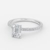 dainty diamond engagement ring emerald cut