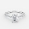 dainty emerald cut engagement ring