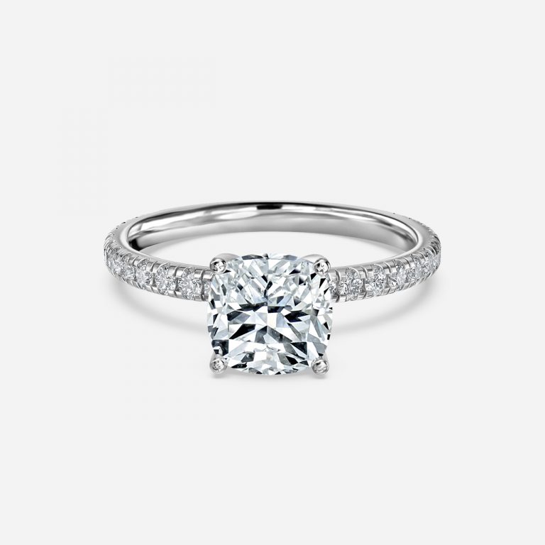 diamond and cushion wedding band