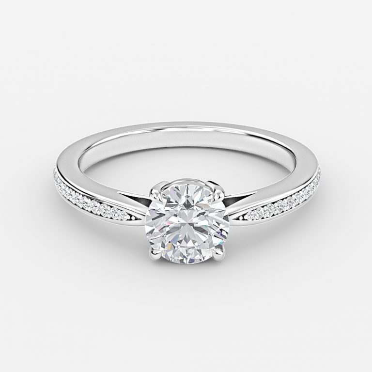 diamond band round cut ring