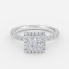 double halo princess cut ring