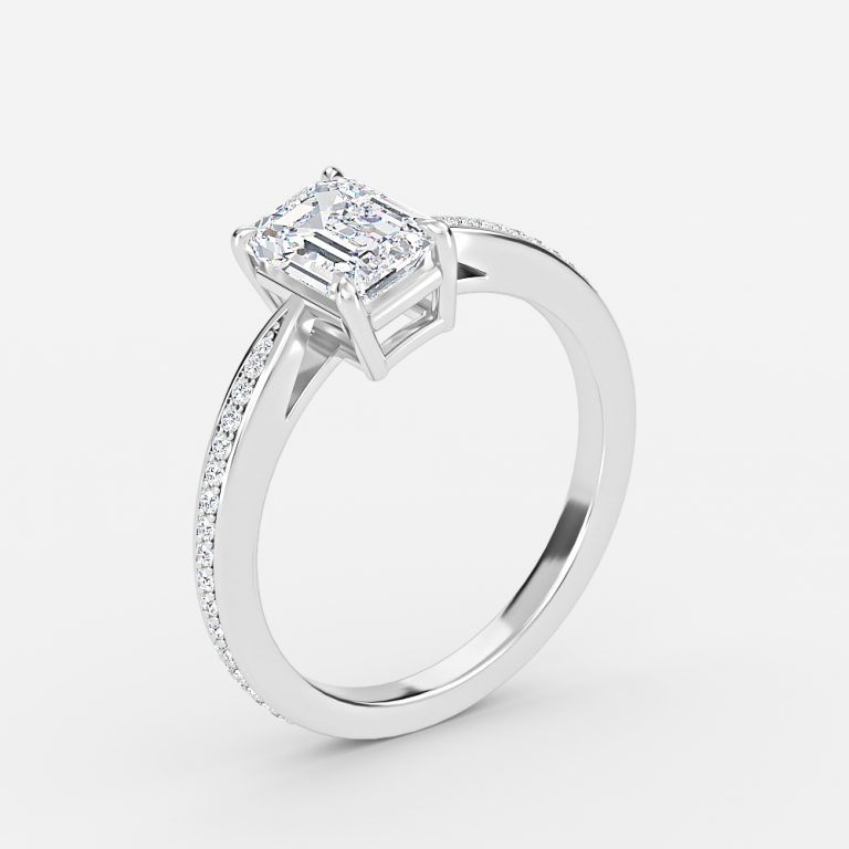 emerald band white gold