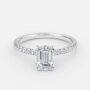 emerald cut hidden halo engagement ring