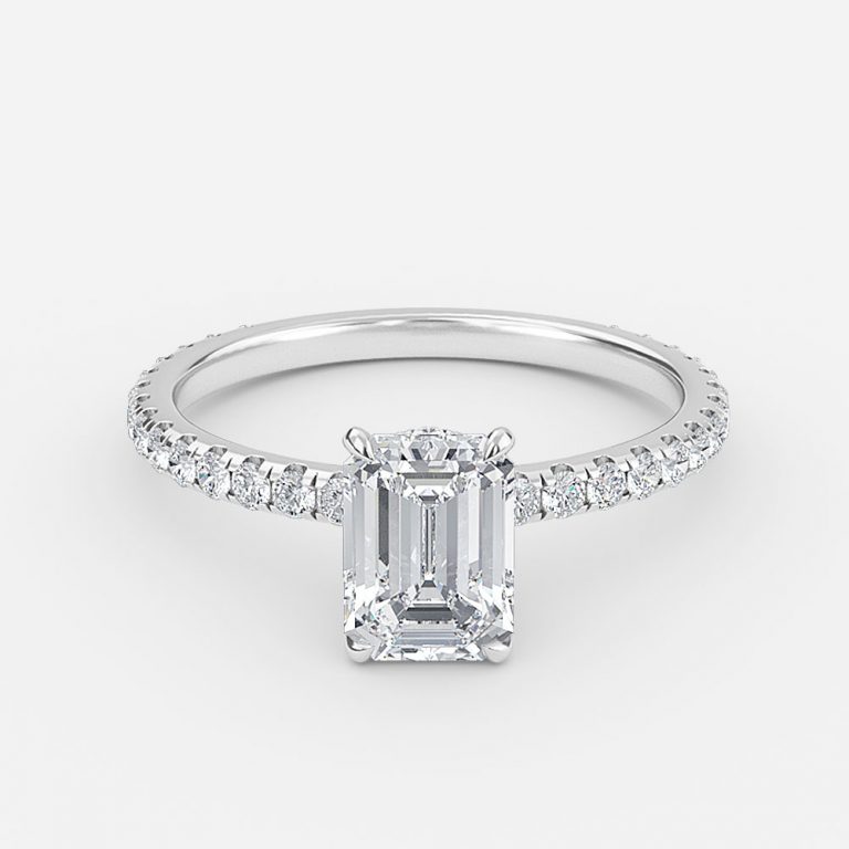 emerald cut hidden halo engagement ring emerald cut hidden halo engagement ring