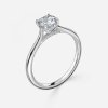 hidden halo cushion cut engagement ring white gold
