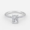 hidden halo engagement ring radiant