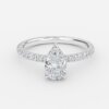 hidden halo pear diamond ring