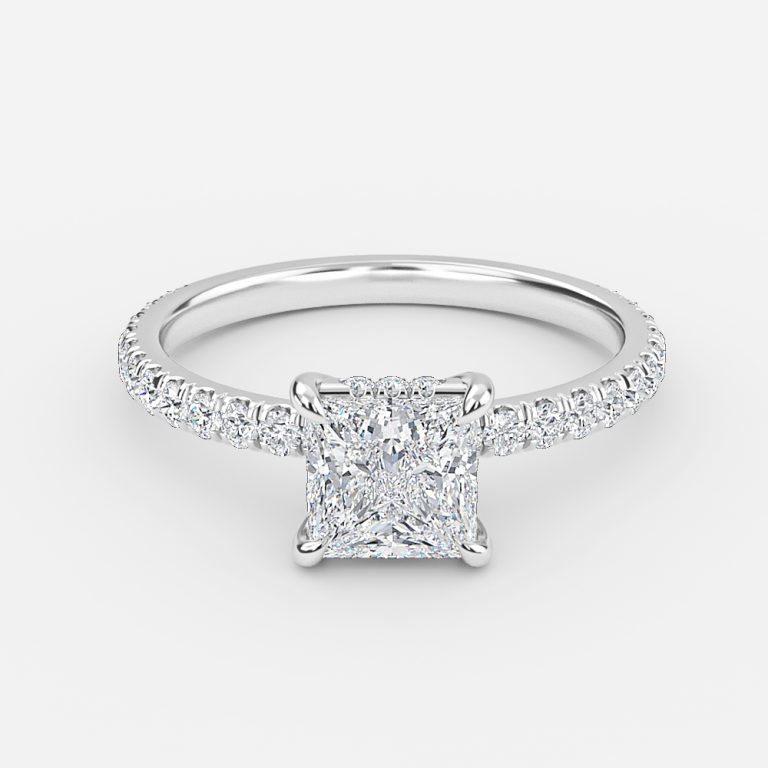 hidden halo princess cut engagement rings