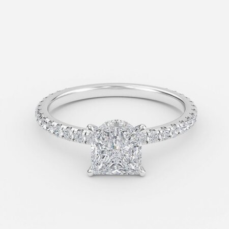 hidden halo princess engagement ring