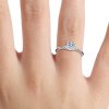 lab created diamond engagement hand rings
