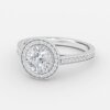 lab created halo round diamonds engagement rings