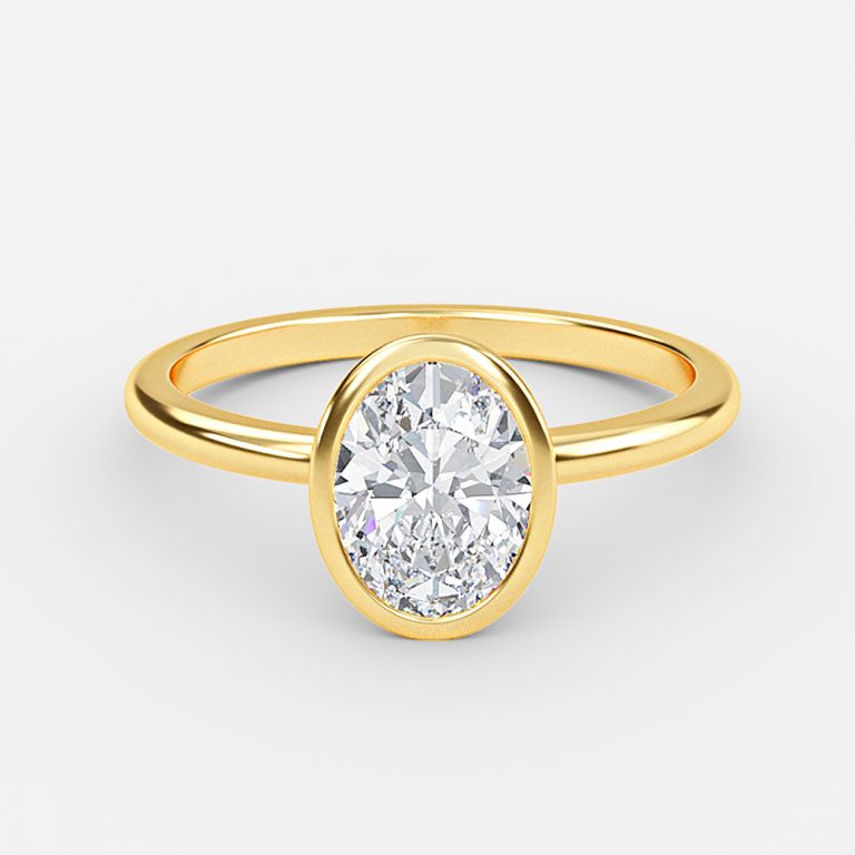 oval bezel engagement ring
