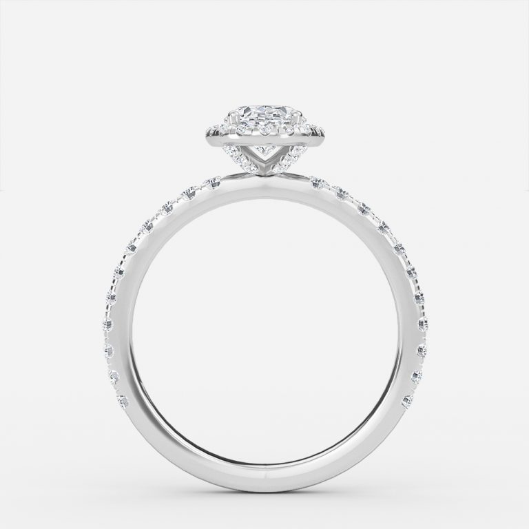 oval halo round diamond engagement ring