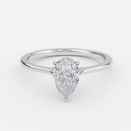 Valencia Pear Hidden Halo Engagement Ring