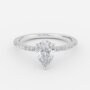pear solitaire ring with diamond band
