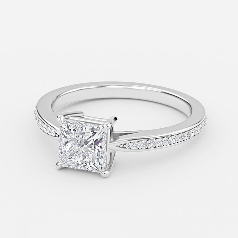 princess cut engagement ring diamond band