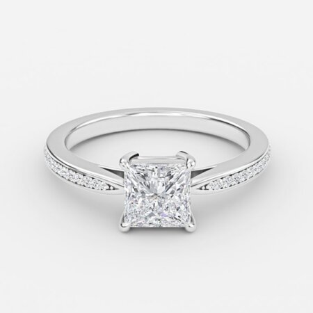 princess cut ring with diamond band 2ct