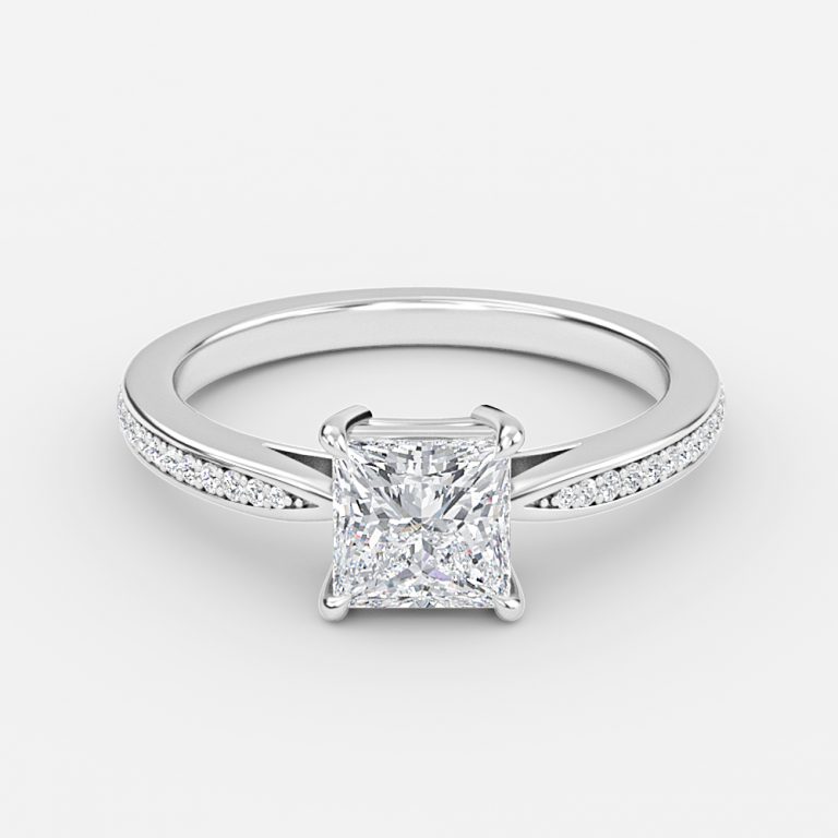 princess cut ring with diamond band 2ct