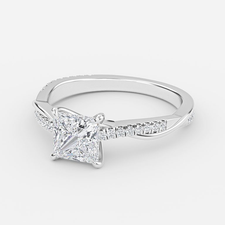 princess cut wedding band white gold
