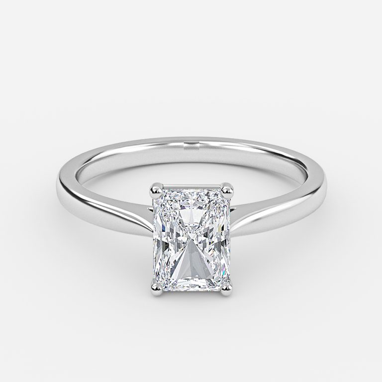 radiant cut diamond solitaire rings