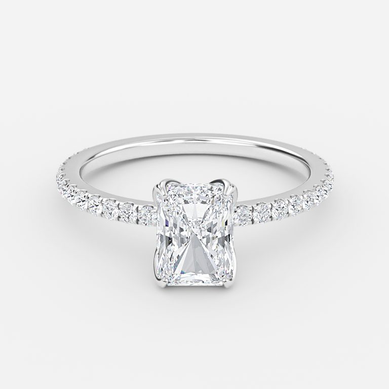 radiant cut diamond wedding rings 1ct