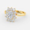 radiant diamond cluster engagement ring