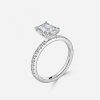radiant engagement ring with diamond band