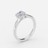 round solitaire engagement ring with halo