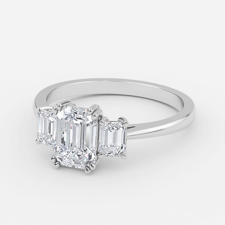 three stone emerald ring