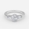 three stone oval engagement ring