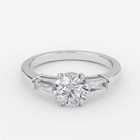 Miriam Round Three Stone Engagement Ring