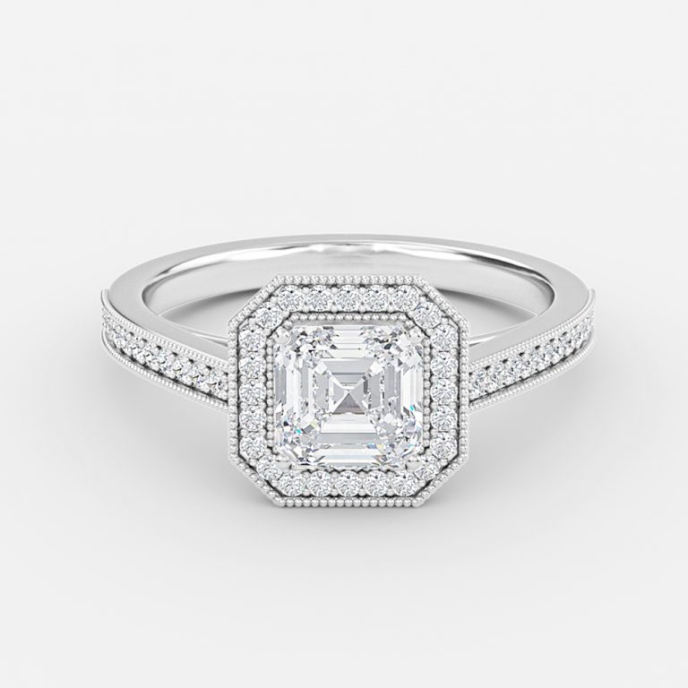 3 carat asscher diamond ring