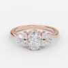 3 stone oval diamond ring rose gold