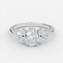 3 stone pear diamond ring white gold