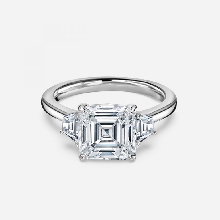 asscher cut solitaire ring