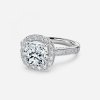 cushion lab craeted halo diamond engagement ring