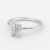 emerald diamond solitaire ring white gold