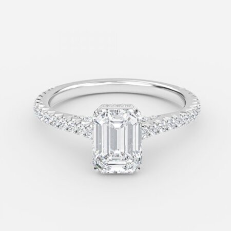 Charles Emerald Hidden Halo Engagement Ring
