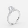 emerald lab grown hidden halo daimond ring