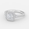 halo lab created asscher diamond engagement ring