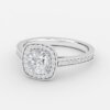 halo lab created cushion diamond engagement ring