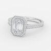 halo lab created emerald diamond engagement ring