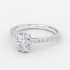 hidden halo lab created oval diamond engagement ring